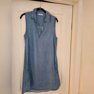 beachlunchlounge Light Blue Chambray Denim Dress